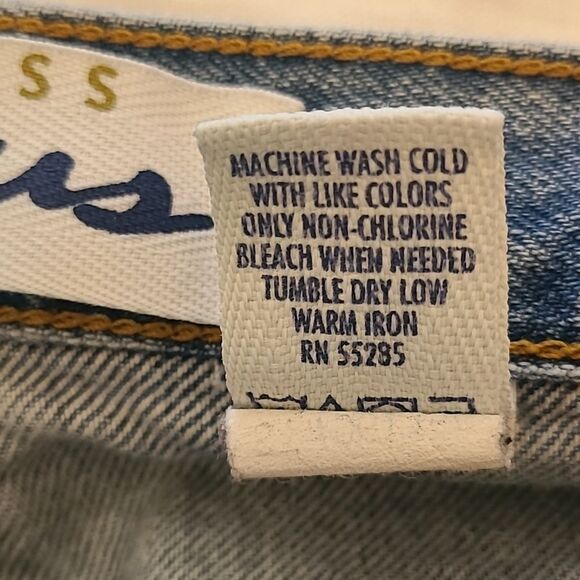 90s Express Bleus High Rise Medium wash Blue Flare Wide Leg Jeans Size 11/12 - Picture 13 of 14